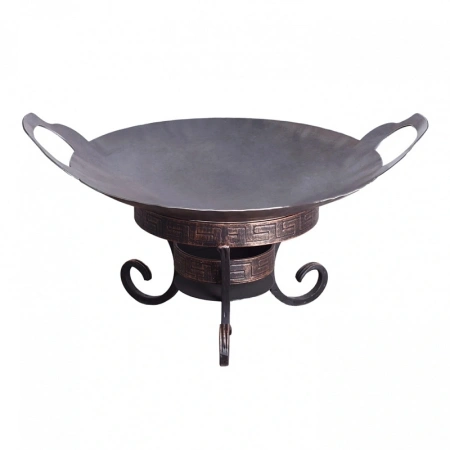 Садж из нержавеющей стали 30 см + подставка "Шелковый путь"